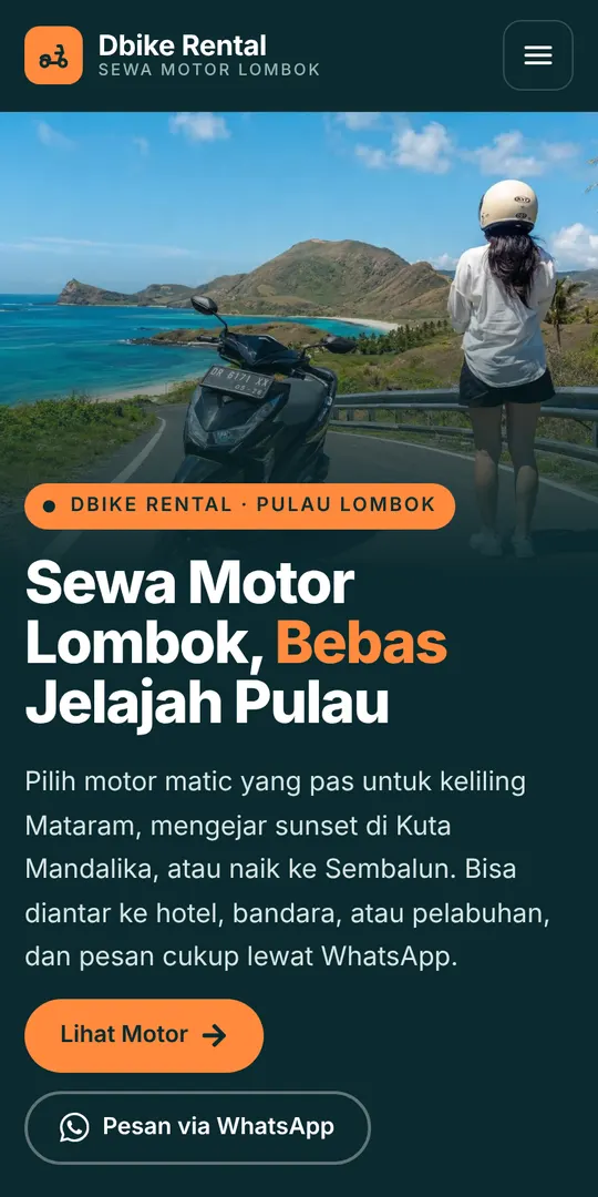 Contoh tampilan website di ponsel